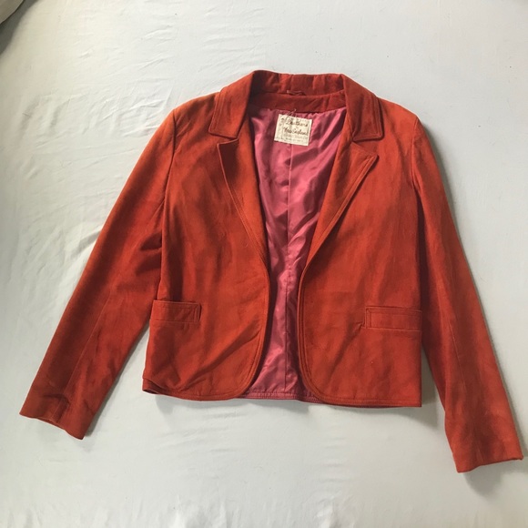 VINTAGE Suede Leather Jacket in Russet - Picture 2 of 4